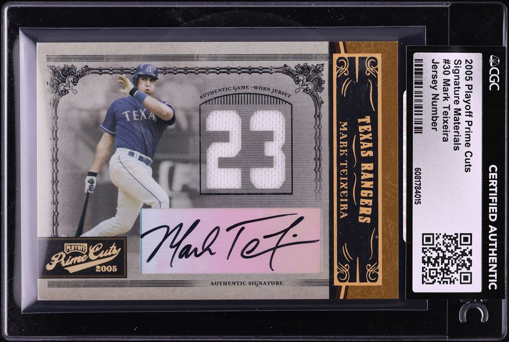 Jersey Number Mark Teixeira PATCH AUTO /10