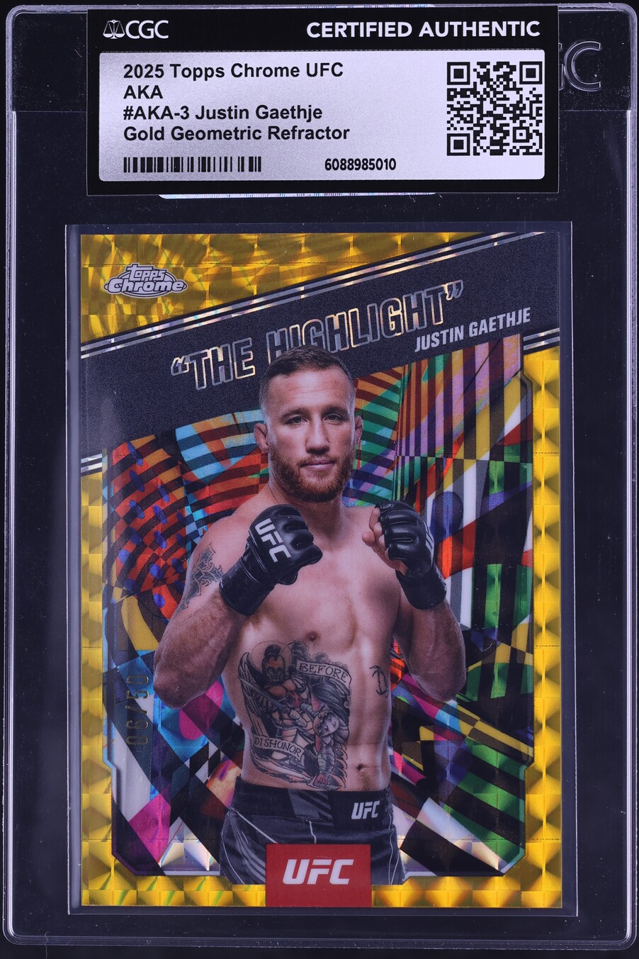 UFC AKA Gold Geometric Refractor Justin Gaethje /50