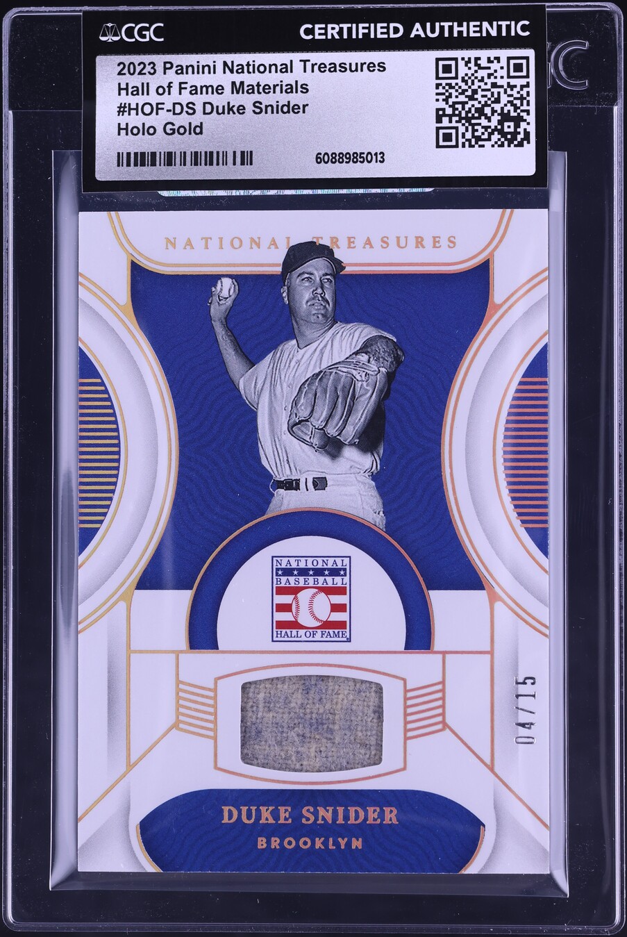 Of Fame Holo Gold Duke Snider PATCH /15